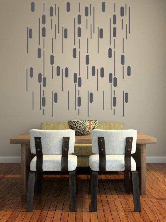 Mid Century Modern Wall Decor, Geometric Wall Decal, Apartment Wall Decor