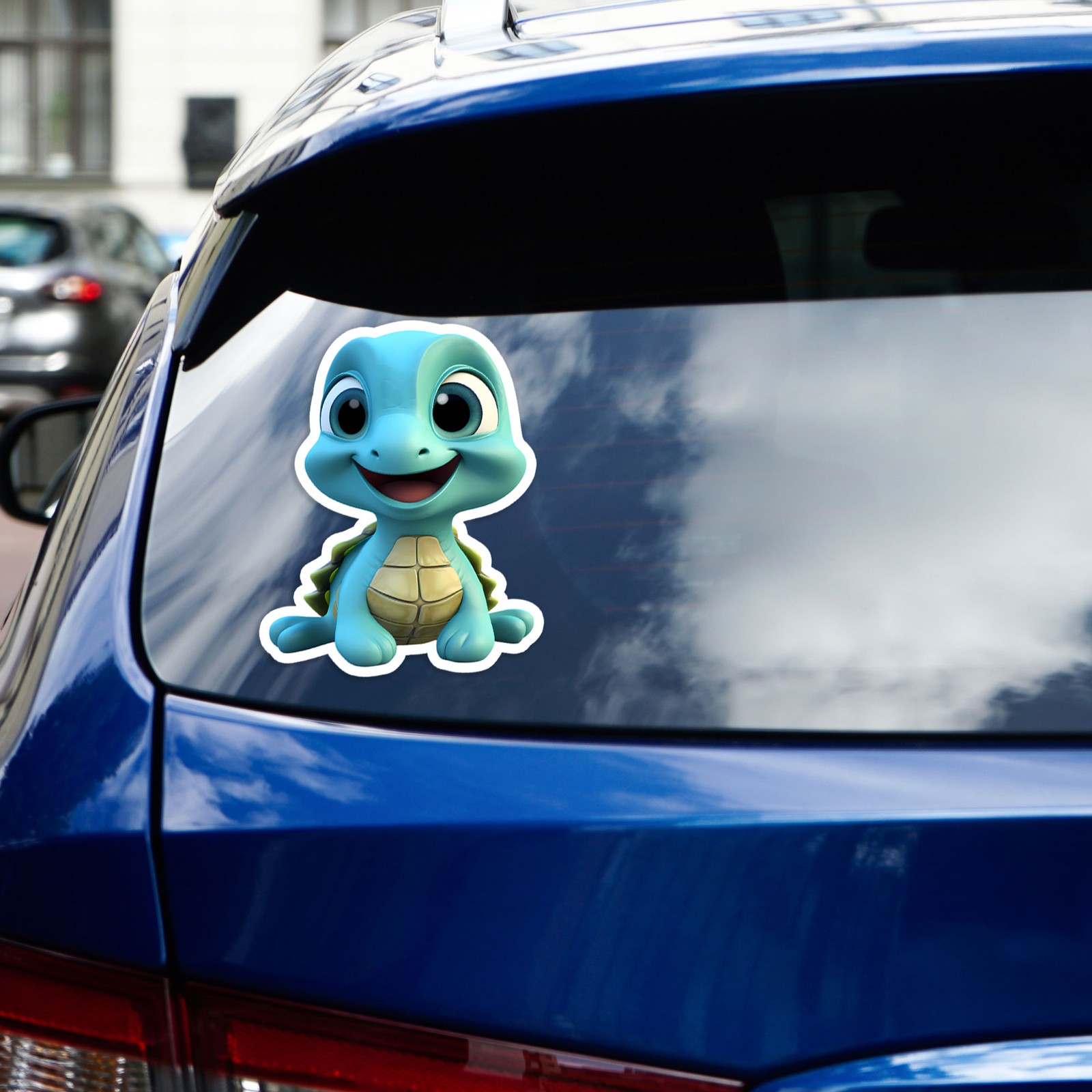 Cartoon Sea Turtle – Vinyl Decal Sticker – Car Window Laptop – #1523