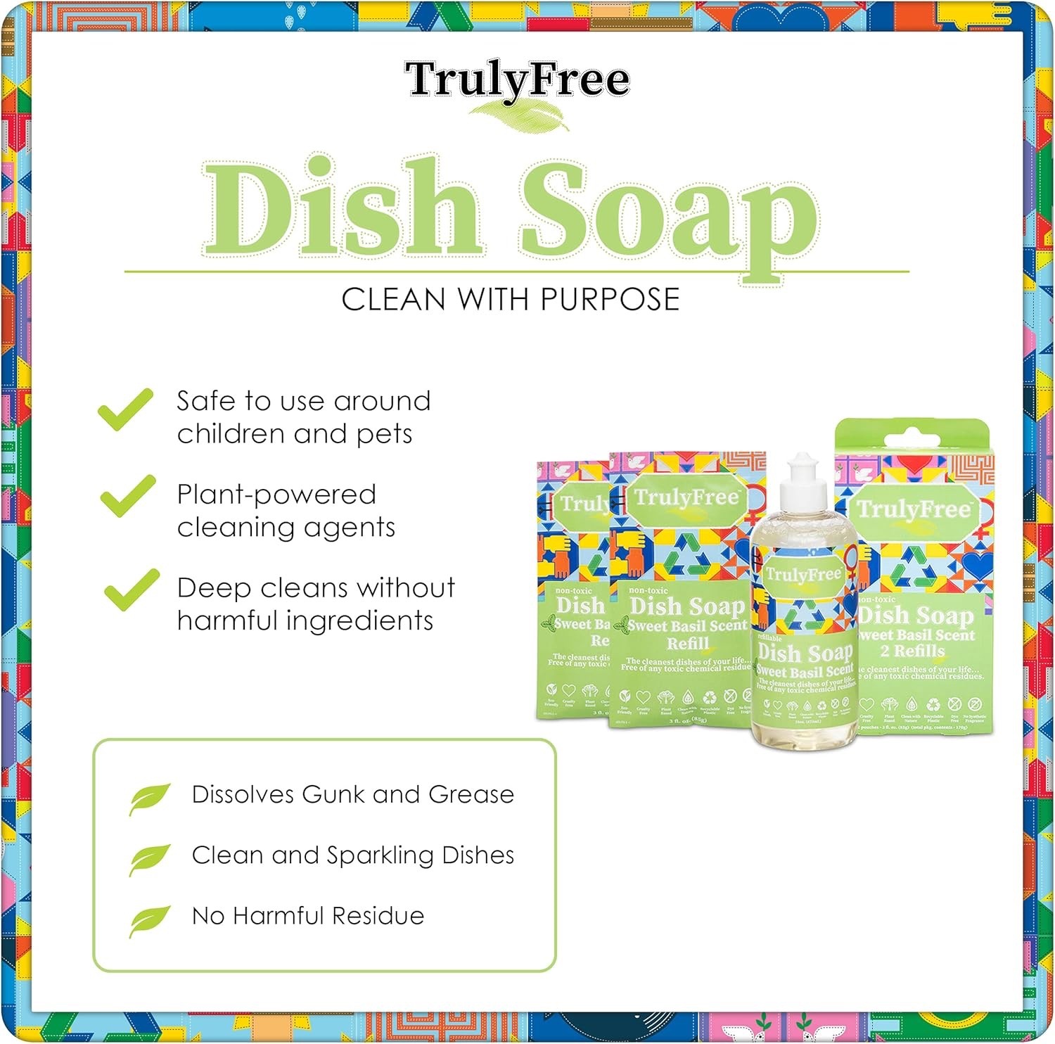 Truly Free Non Toxic Dish Soap | Natural Concentrated Dishwashing Liquid – Sweet
