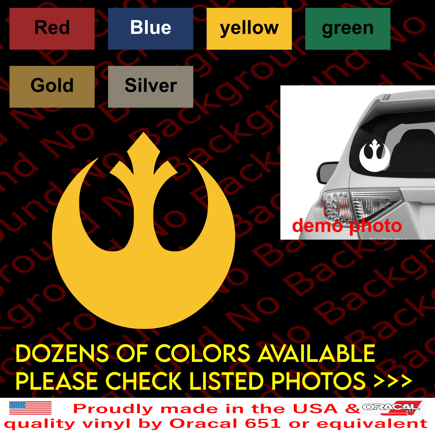 REBEL ALLIANCE Star War Car Window/laptop Vinyl Decal DIE CUT SW001