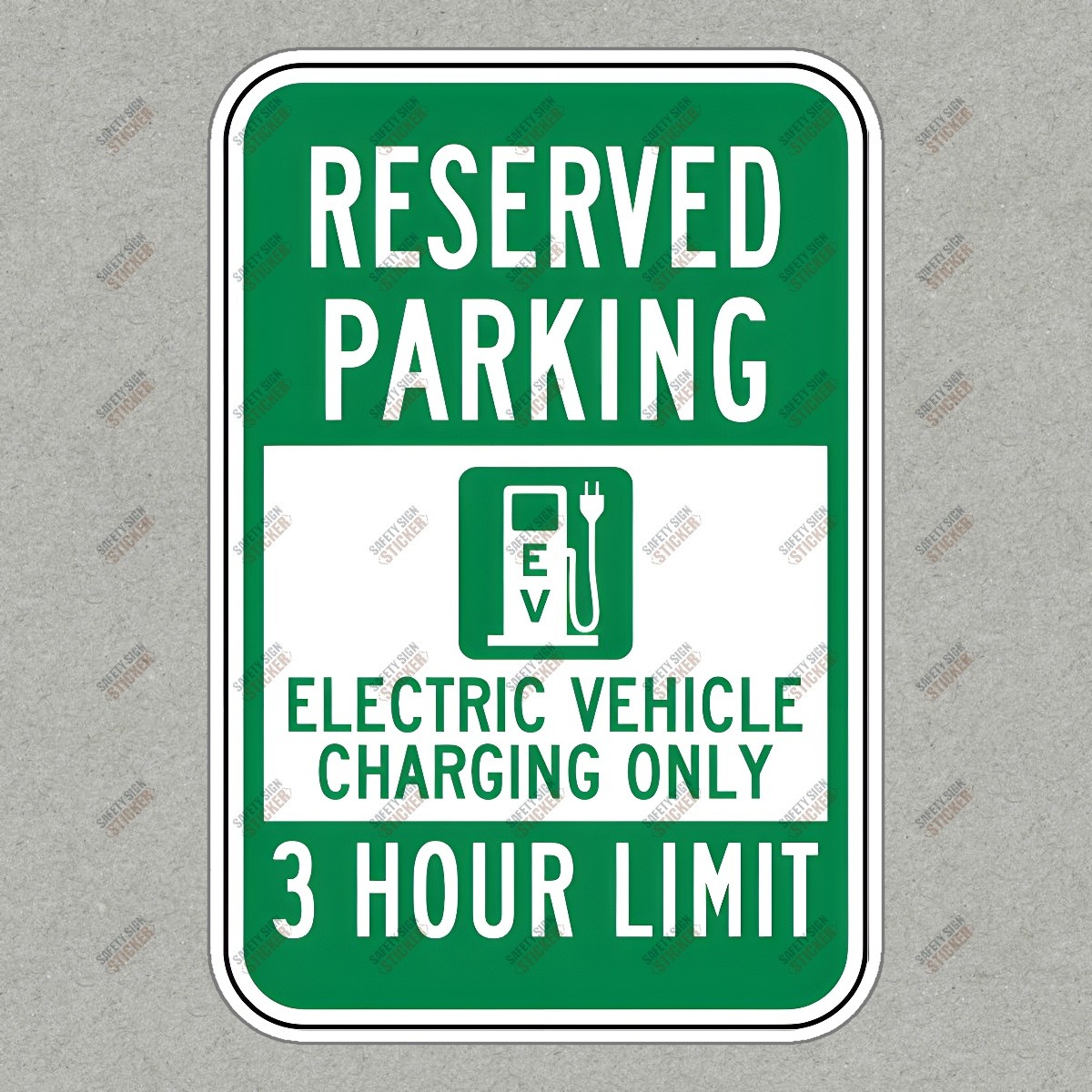 Reserved Parking for Electric Vehicles OSHA Compliant Charging Sign 3 #433025
