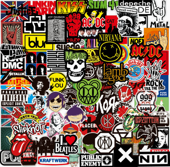 US 100PCS Rock Band Stickers Lot Punk Music Heavy Metal Bands Sticker Decal