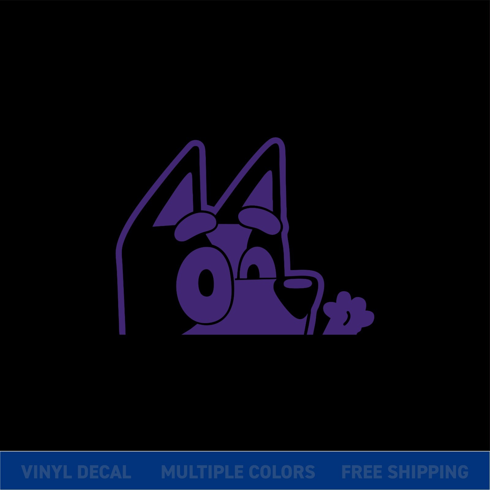 Bluey Peeker – Glossy Cut Vinyl Car Decal – Multiple Sizes & Color