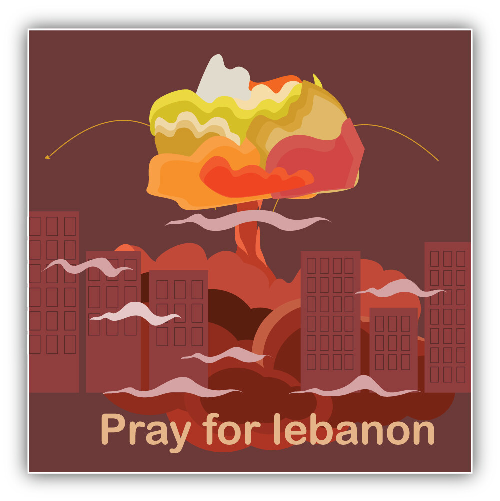 Pray For Lebanon Explosion Vinyl Sticker Decal