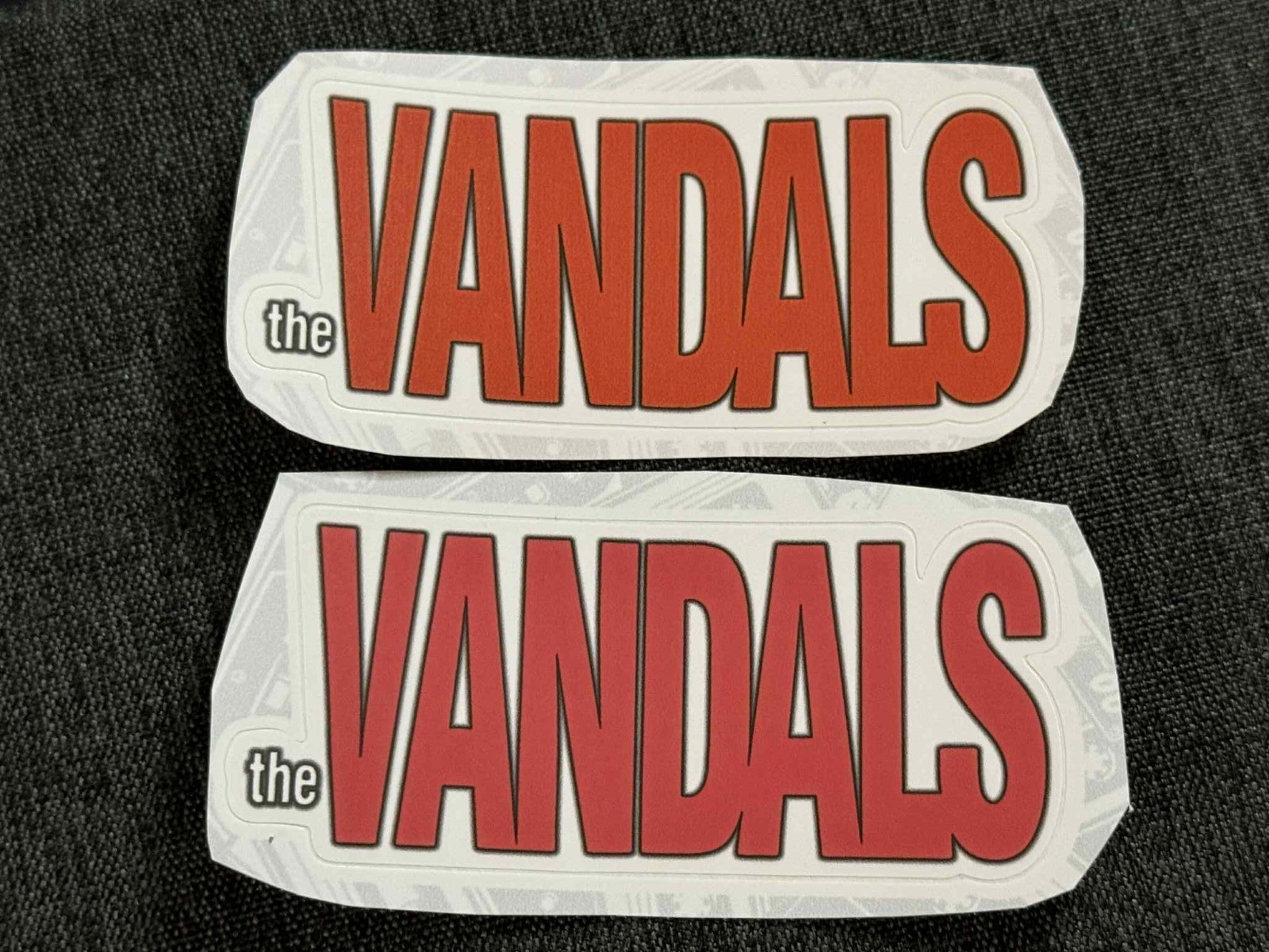 Lot of (2) THE VANDALS 1 1/2" x 3 1/2" Band STICKERS White Red FAST! FREE SHIP!