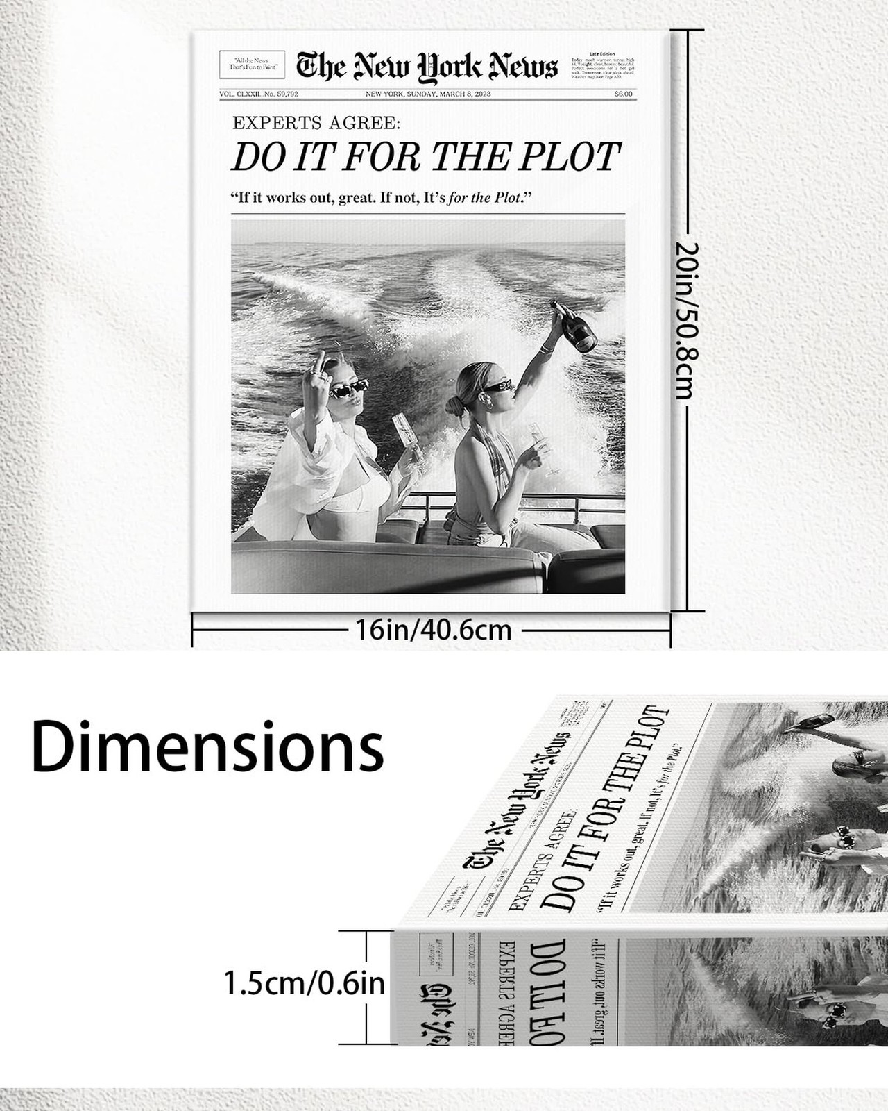 Aesthetic Trendy Newspaper Wall Art 16×20 Vintage Do It For The Plot Magazine…