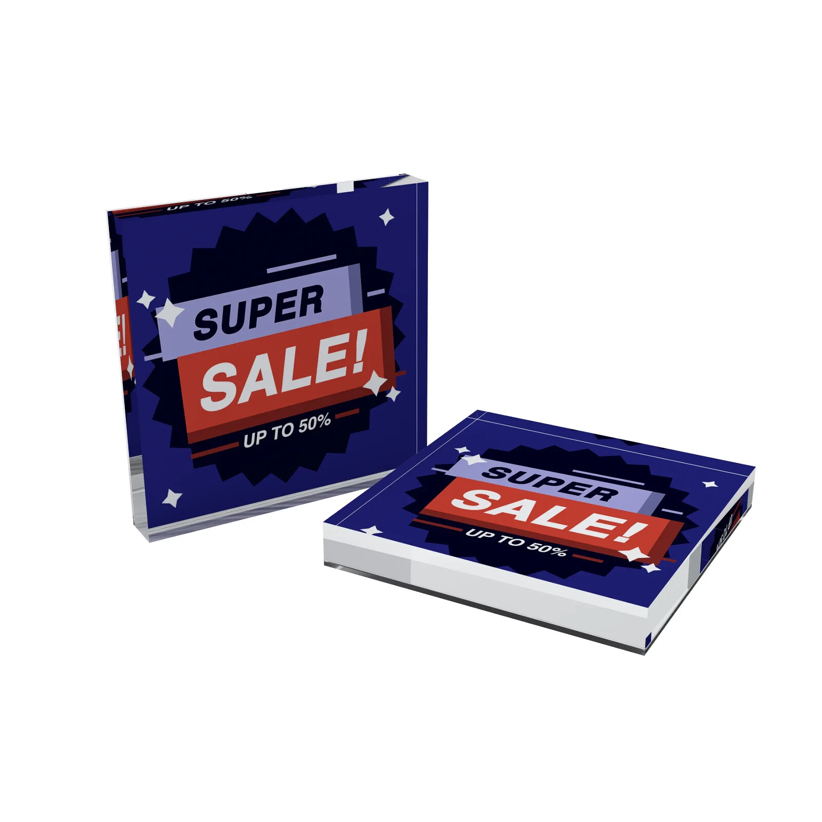 6" X 6" Acrylic Block Sign Holder Econoco HVACTK66 (Pack Of 10)