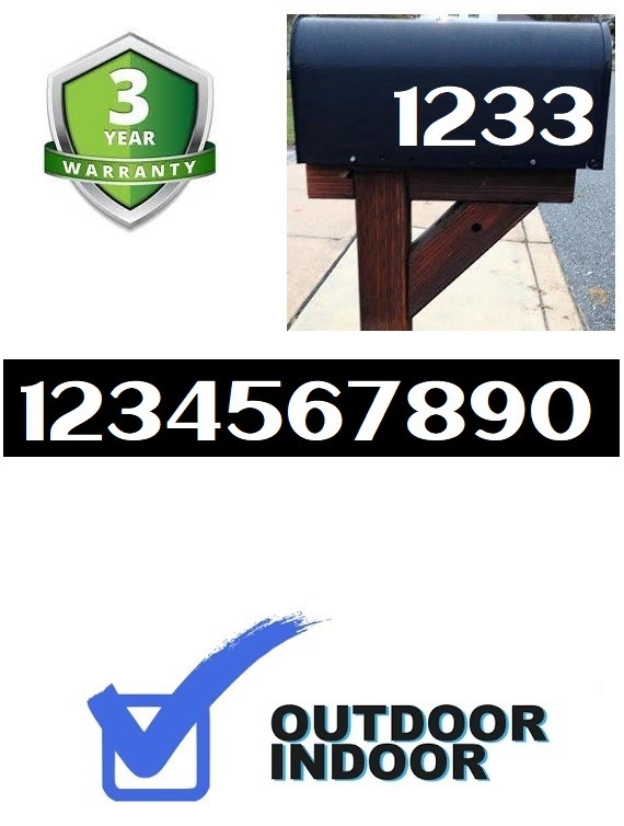 Lot of 40 White,Black, Silver Vinyl Mailbox,Tool Box,Locker Numbers Haarlem BOLD