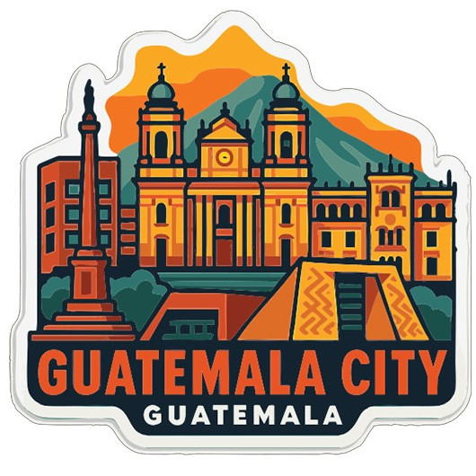 Guatemala City Guatemala Sticker Decal Vinyl Die-Cut City Skyline Landmark