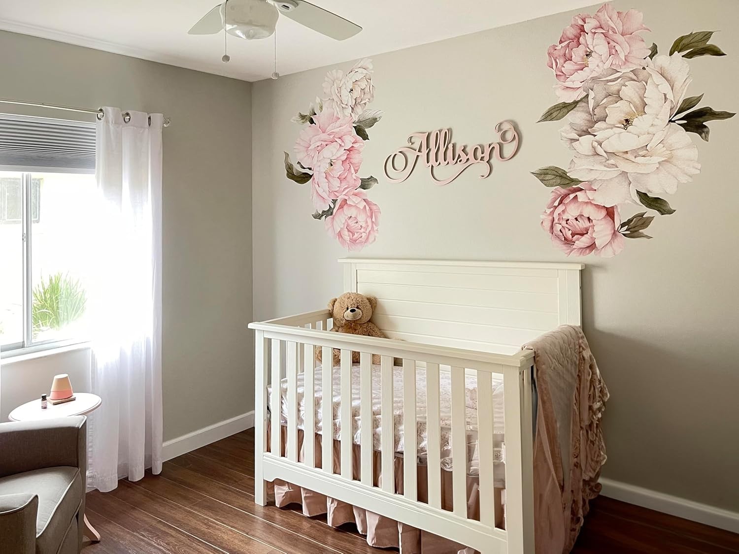 Large 67" Floral Peonies Wall Sticker – Botanical Beauty for Indoor Spaces