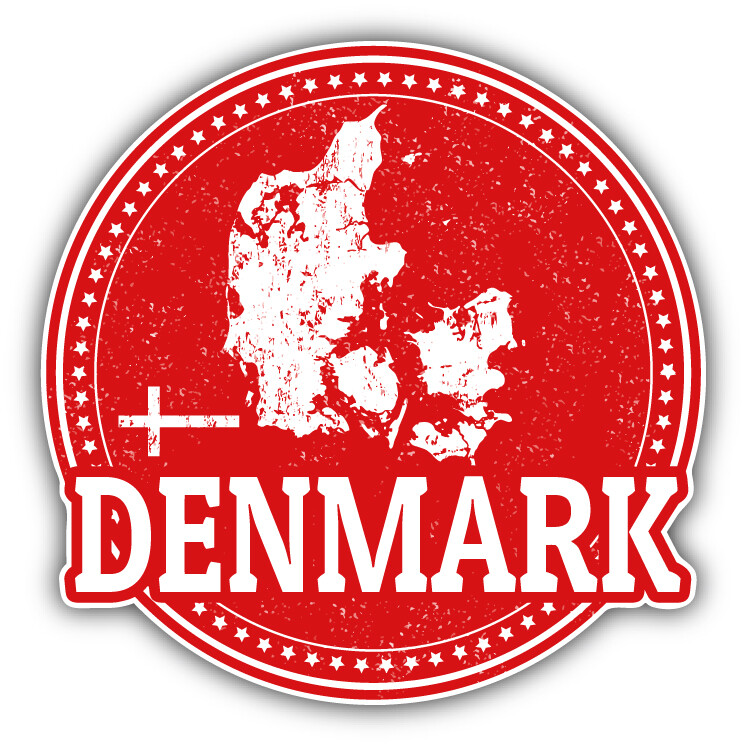 Denmark Map Flag Grunge Label Car Bumper Sticker Decal
