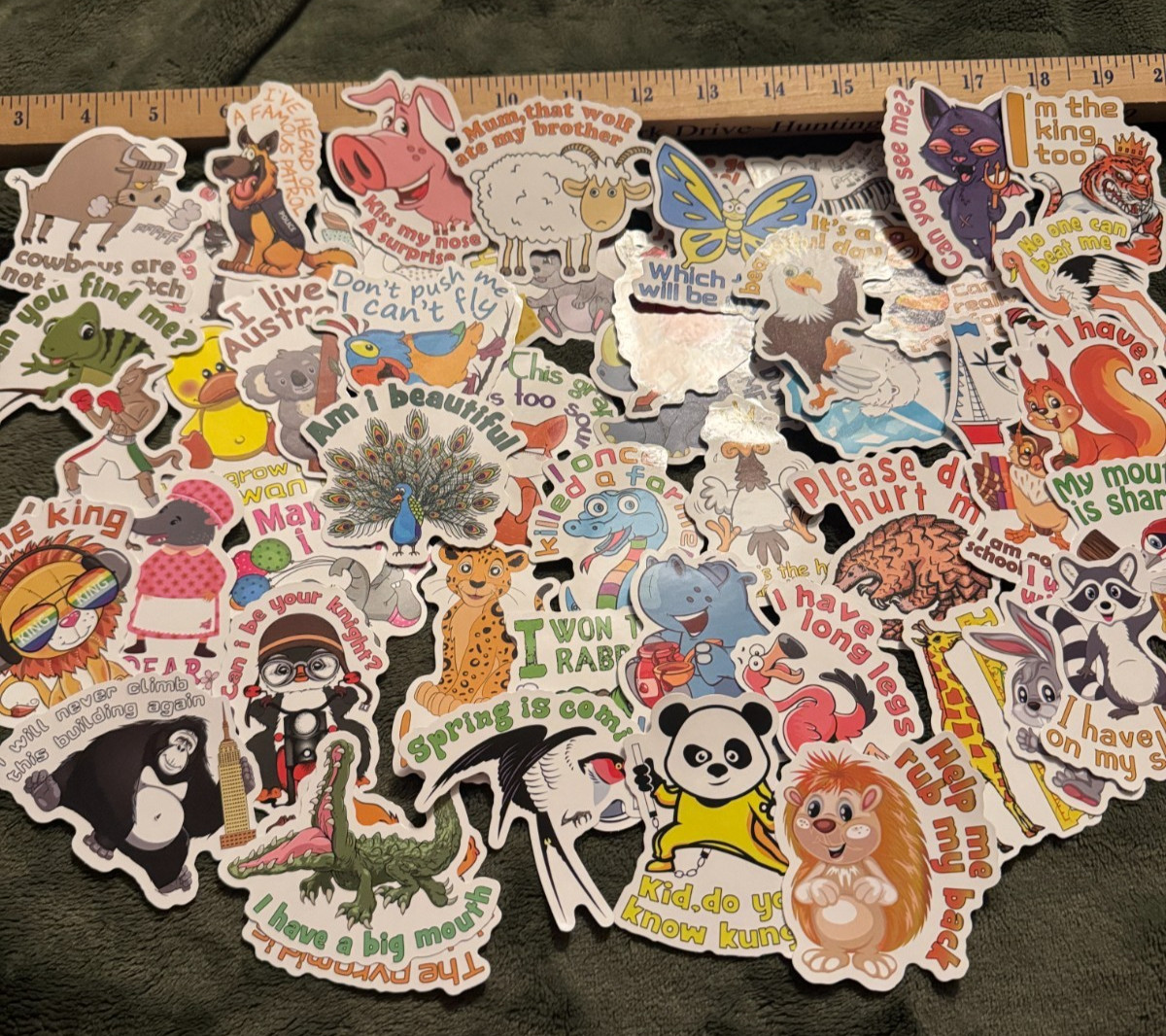 Animal Cartoon Themed Stickers Pack of 49 Mixed Set Decorate Luggage Laptop Cups