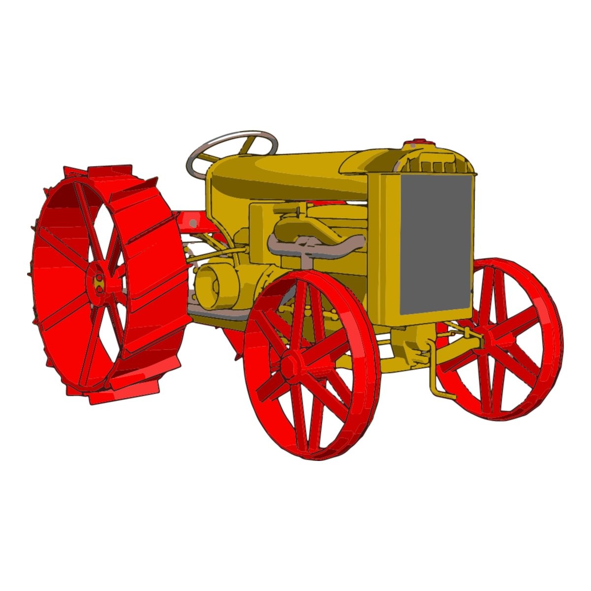Vintage Farm Tractor Design | Retro Country Farmer Gift Sticker, max. 4 x 4"