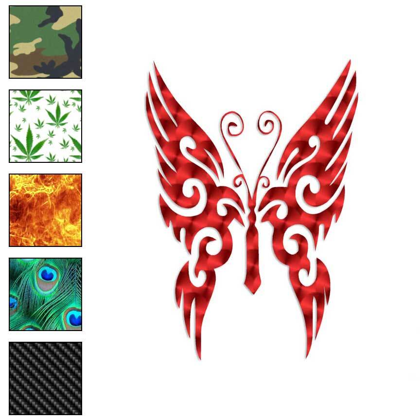 Tribal Butterfly, Vinyl Decal Sticker, 40 Patterns & 3 Sizes, #132