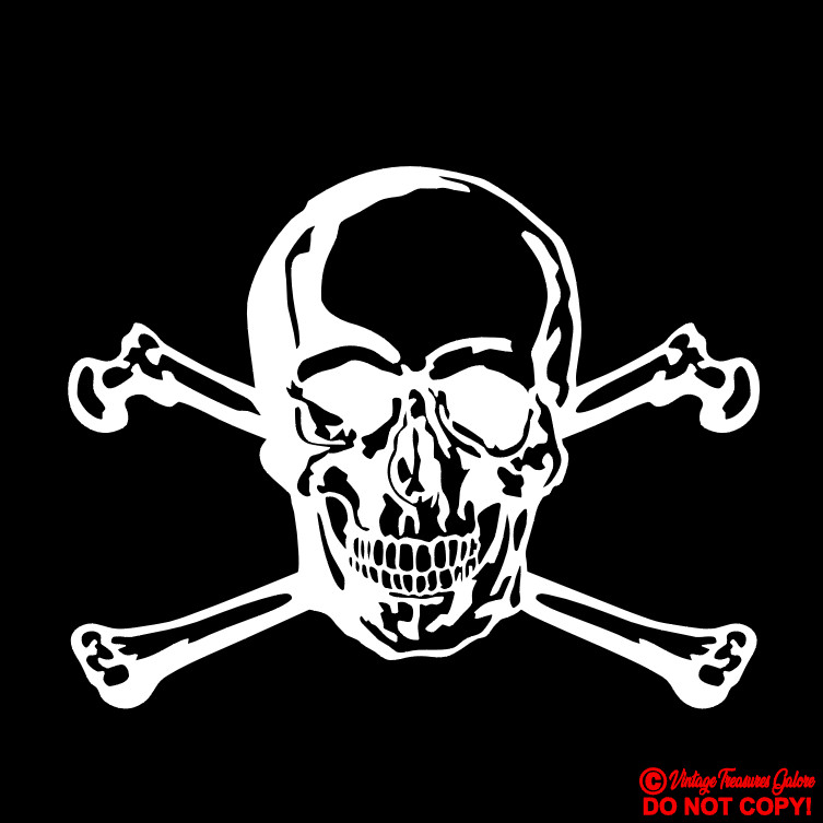 SKULL AND CROSSBONES Vinyl Decal Sticker Car Truck Window Wall Bumper PIRATE JDM