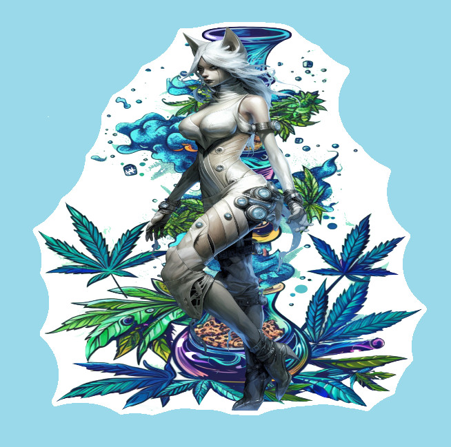 Anime Weatherproof Marijuana Vinyl Sticker Stoner Weed Cannabis Laptop 420