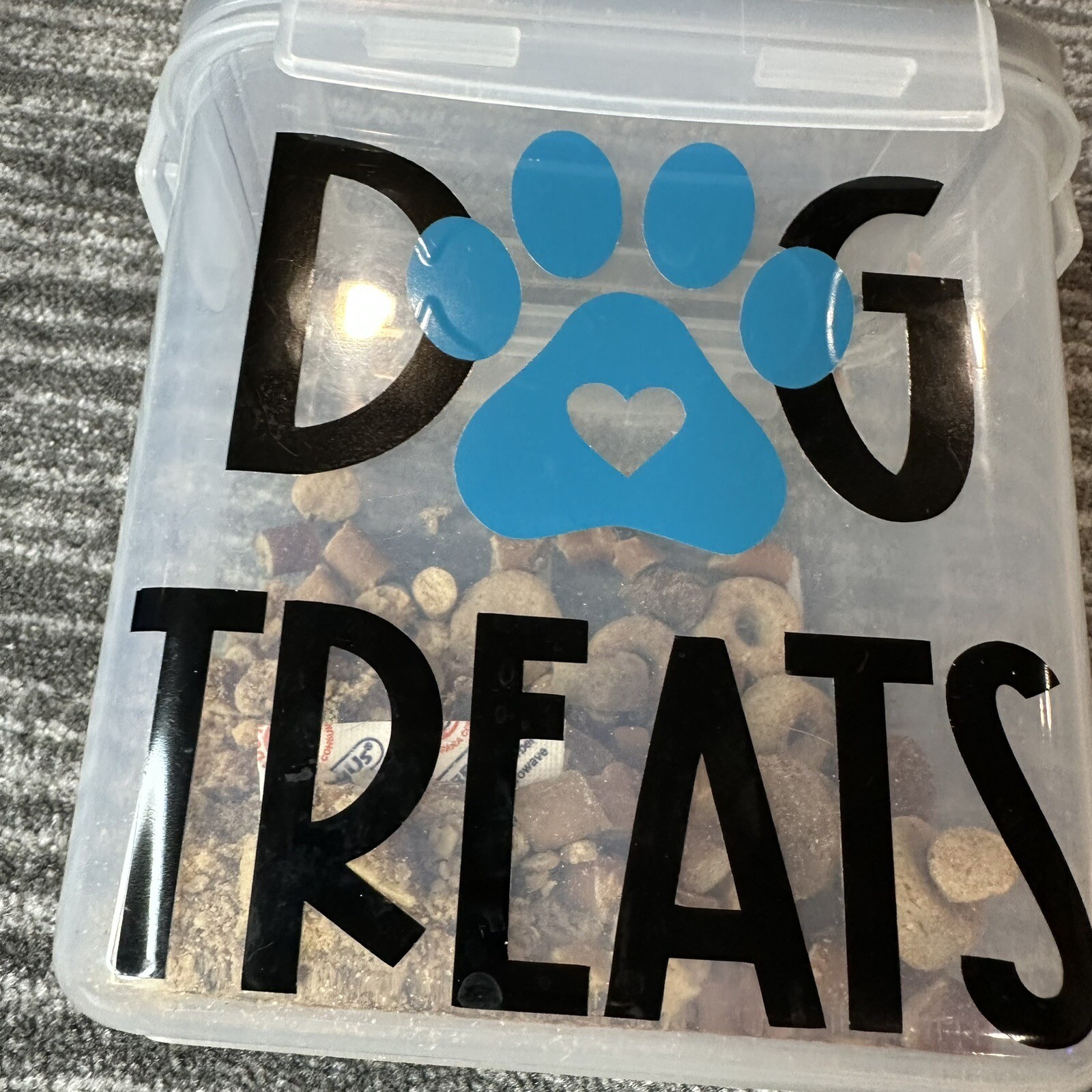 Pet Organization Labels Vinyl Stickers Dog Treats With Paw Heart Container Decal