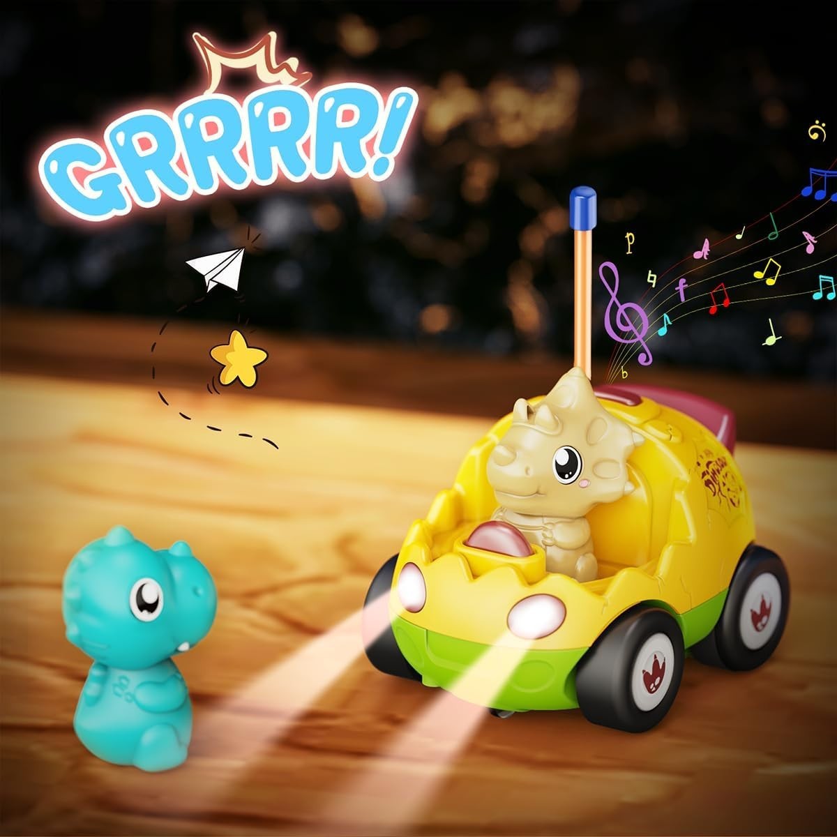 2 Pack Dinosaur Toys for Toddlers 2 3 4 5 6 Years Old – Remote Control Cars RC C