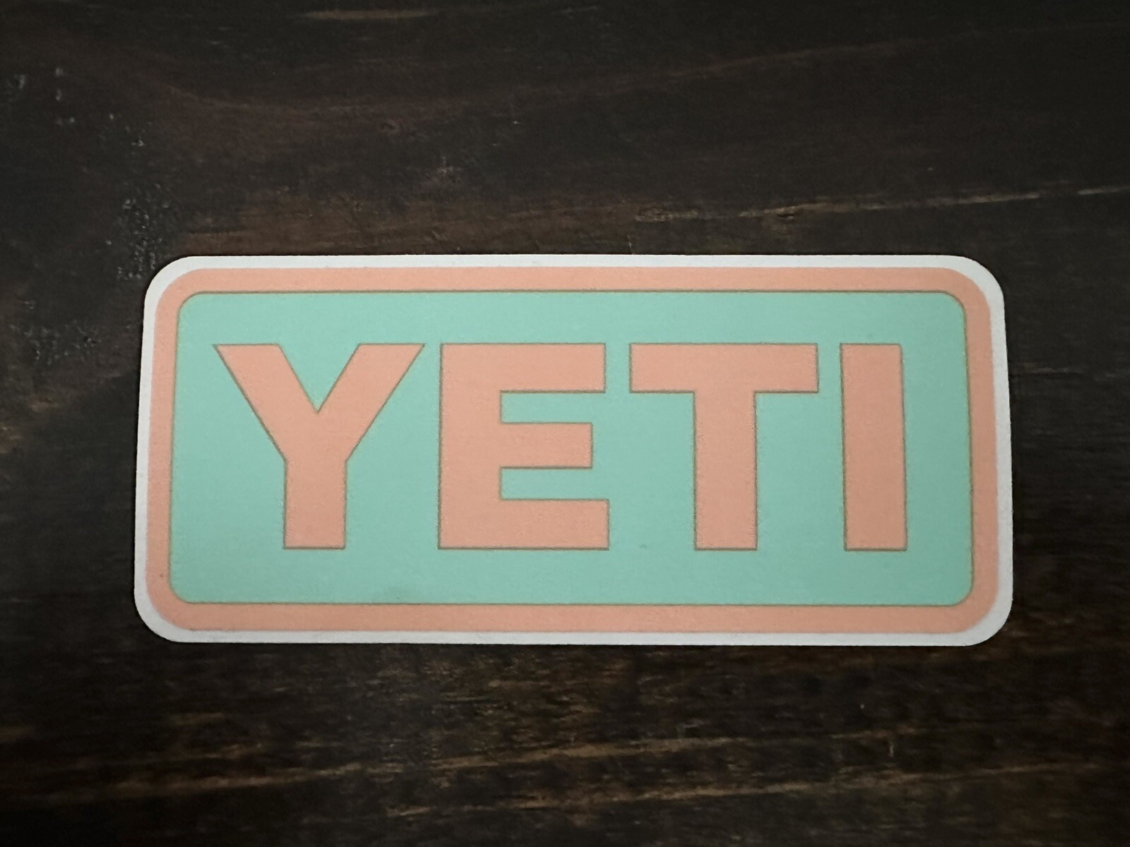New YETI Logo Sticker Decal Authentic Teal Turquoise Peach Pink Coral