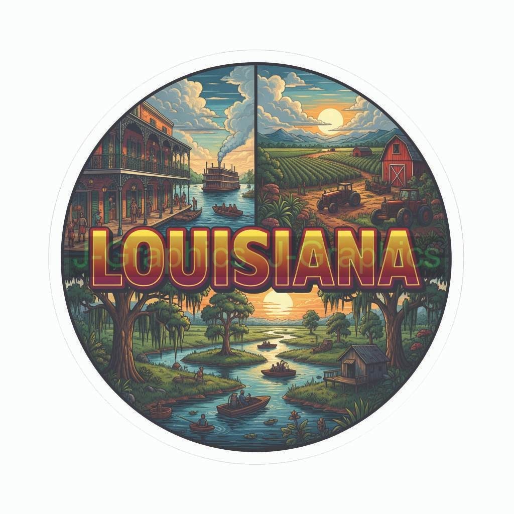 Louisiana Vinyl Decal Sticker State Novelty Travel Souvenir D