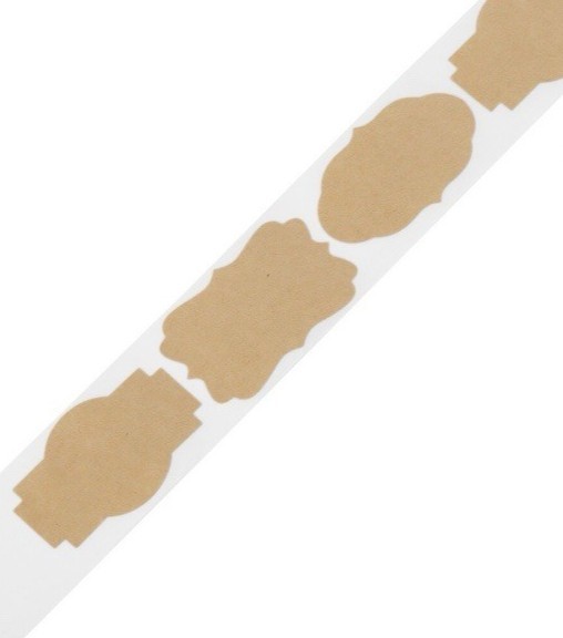 Stickers 500pcs Self-Adhesive Kraft Paper Labels Roll Bakery Home Office NEW