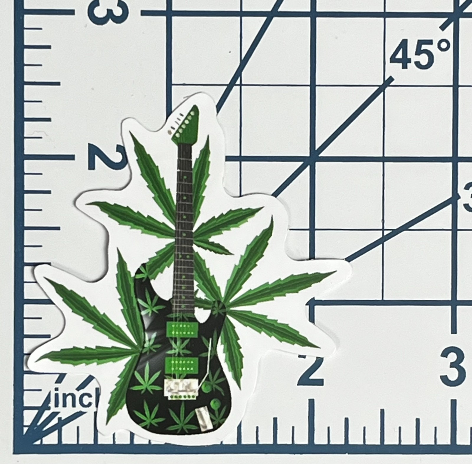 Cannabis Guitar Vinyl Sticker Electric Guitar Weed Decal 420 Music Stoner Gift