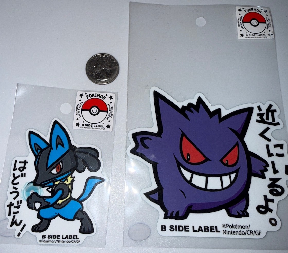 NEW Pokemon Japanese Exclusive B Side Label Stickers Small & Large – US Seller