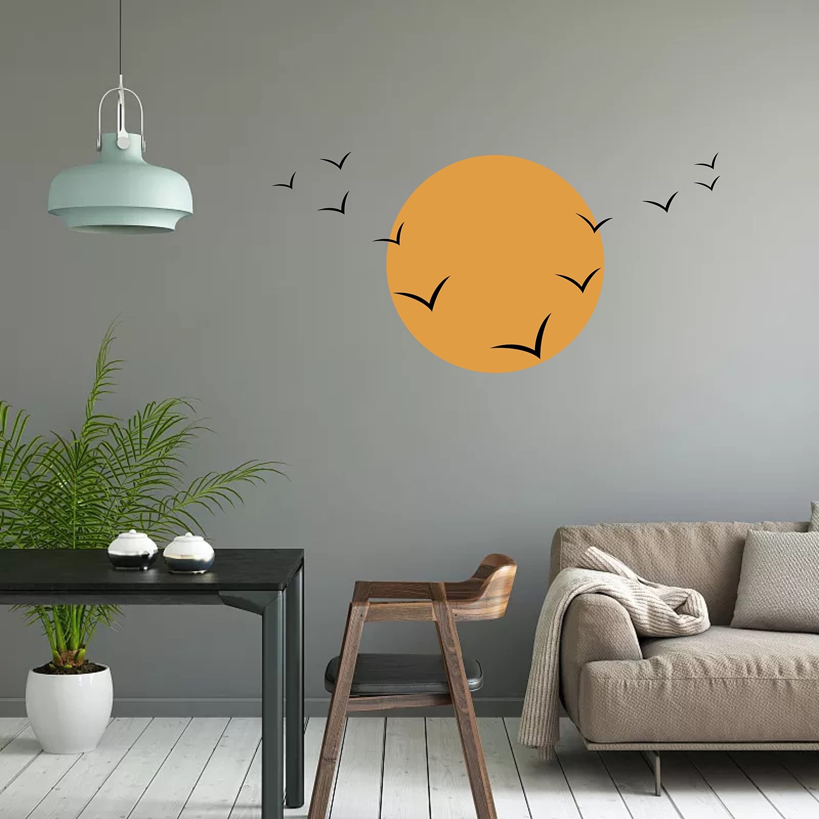 Birds and Sun Wall Decal Minimalist Wall Art Modern Wall Stickers for Living …