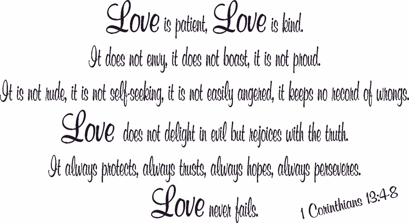 1 Corinthians 13:4-8 11"x22" Bible Verse Wall Decal by Scripture Wall Art…