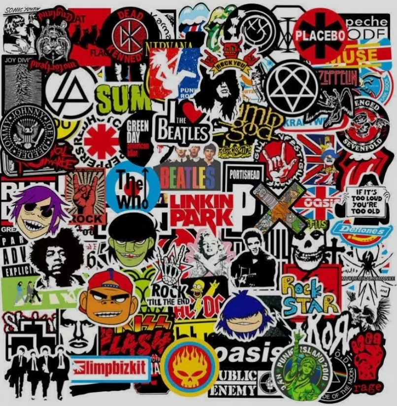 100PCS Rock Band Stickers Lot Punk Music Heavy Metal Bands Sticker Decal