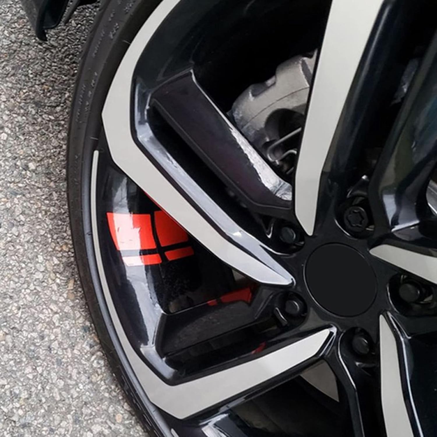 18-21 Inch Reflective Hash Stripe Wheel Decals Kit 6Pcs Inch Wheel Stickers Set