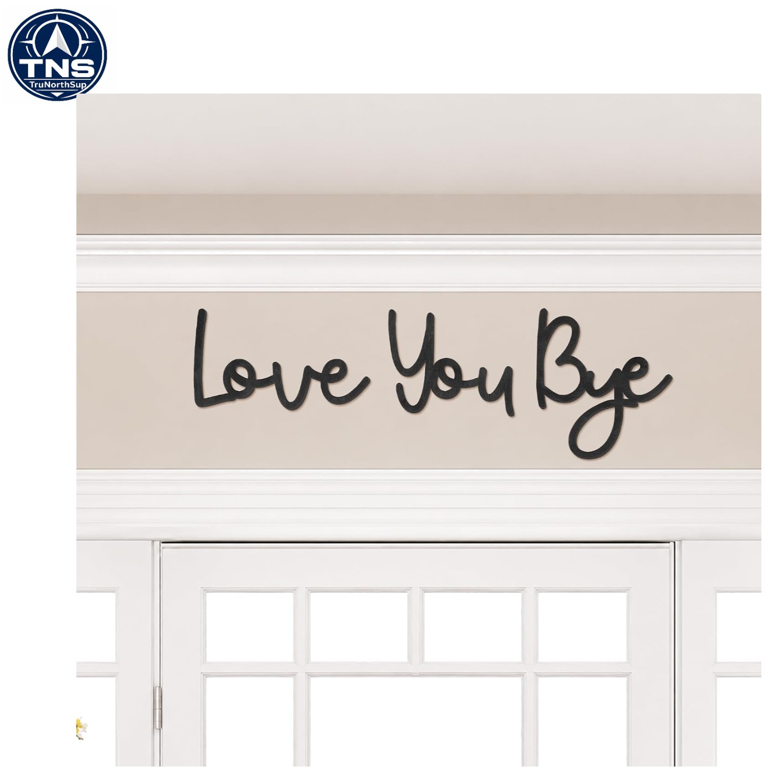 Wall Decor Love You Bye Sign 31.5 inch Wood Heart Wall Art Hallway Entryway D…