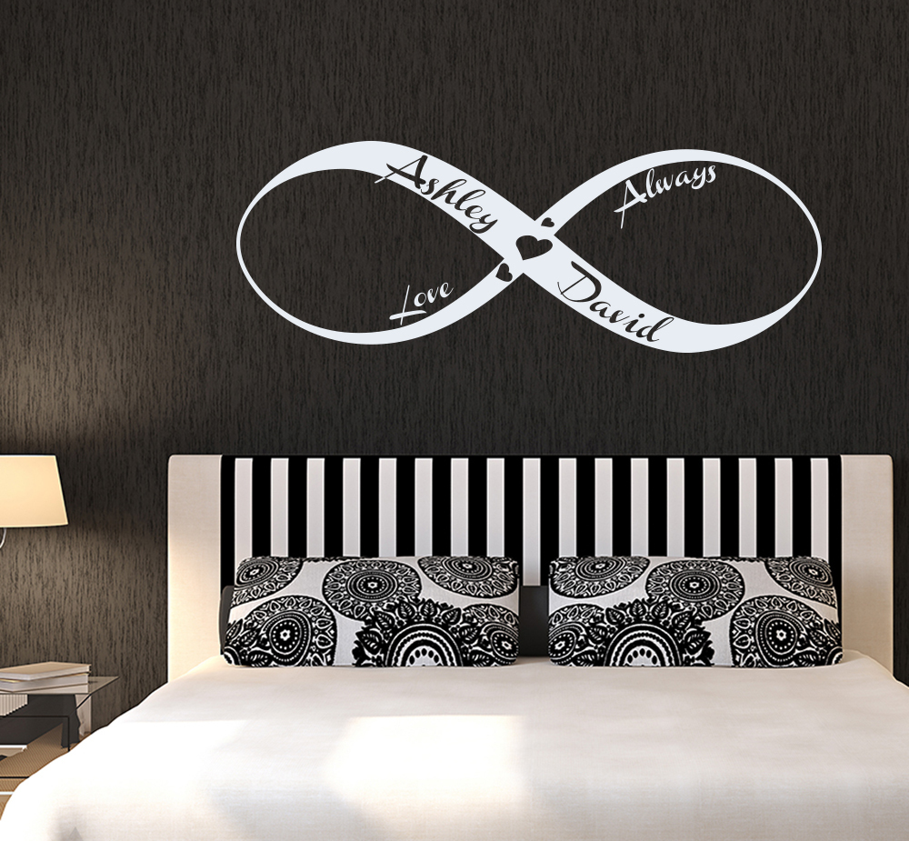 Custom Family Infinity Sign Wall Decal Family Name Sticker Love Decals FD125