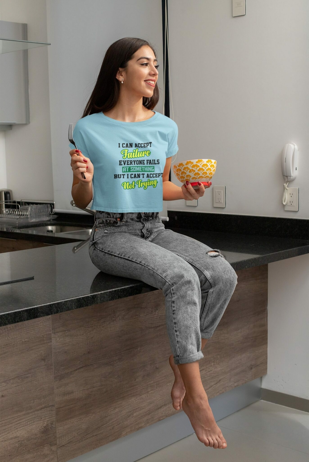 I can’t accept failure V-Neck T-Shirt