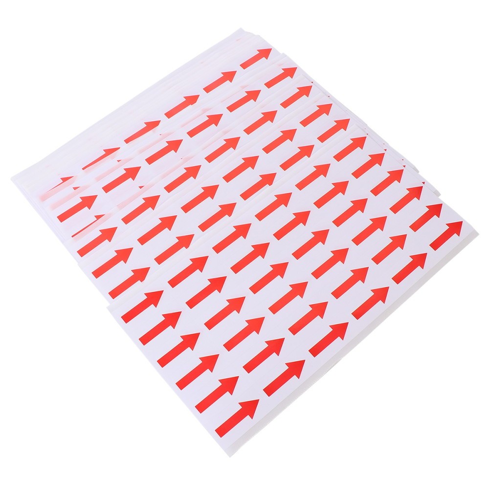 500 Pcs Red Arrow Sticker Self Adhesive Copper Paper Directional Label