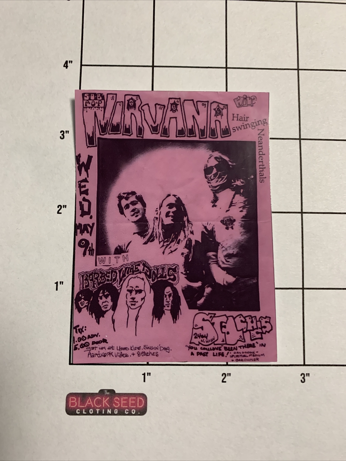 Grunge Concert Poster Sticker. Nirvana Early Days