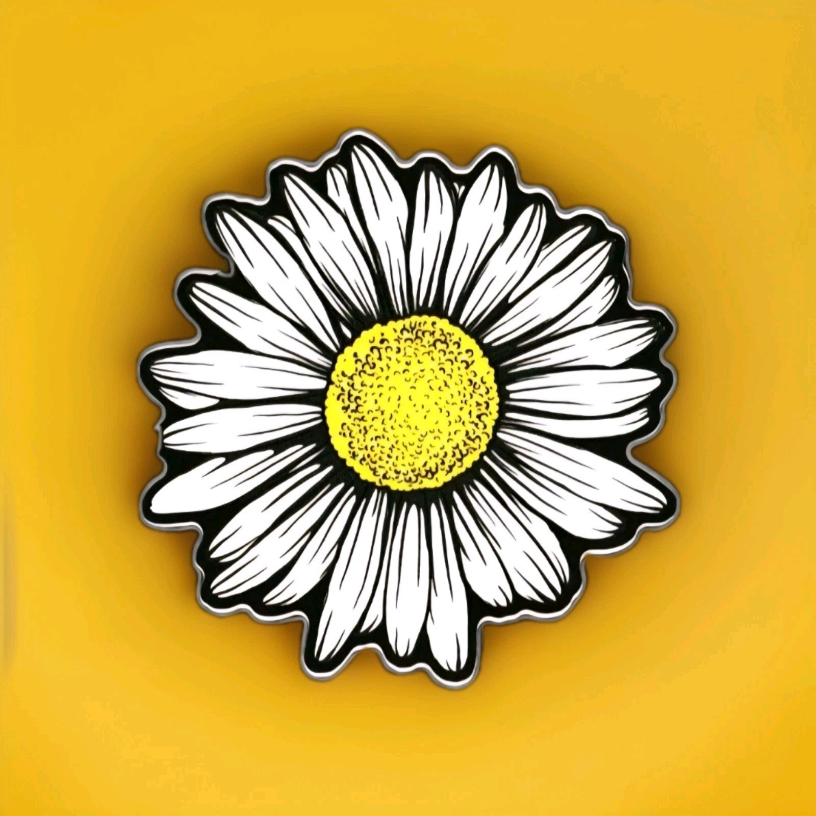 Daisy Flower Decal by Decalcomania USA NEW 3.5" X 3.5" P1D