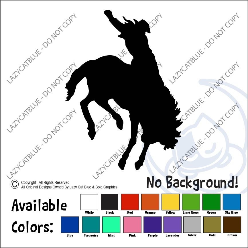 Rodeo Decal Horse Cowboy Bucking Bronco Riding Sticker Western Life Ranch Farm