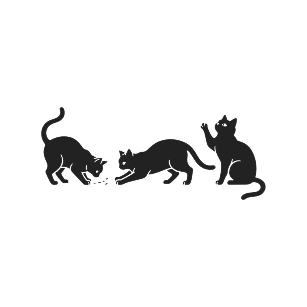 Black Cat Halloween Wall Art Sticker PVC Flexible Decor 22x26cm 60x30cm 22x29cm