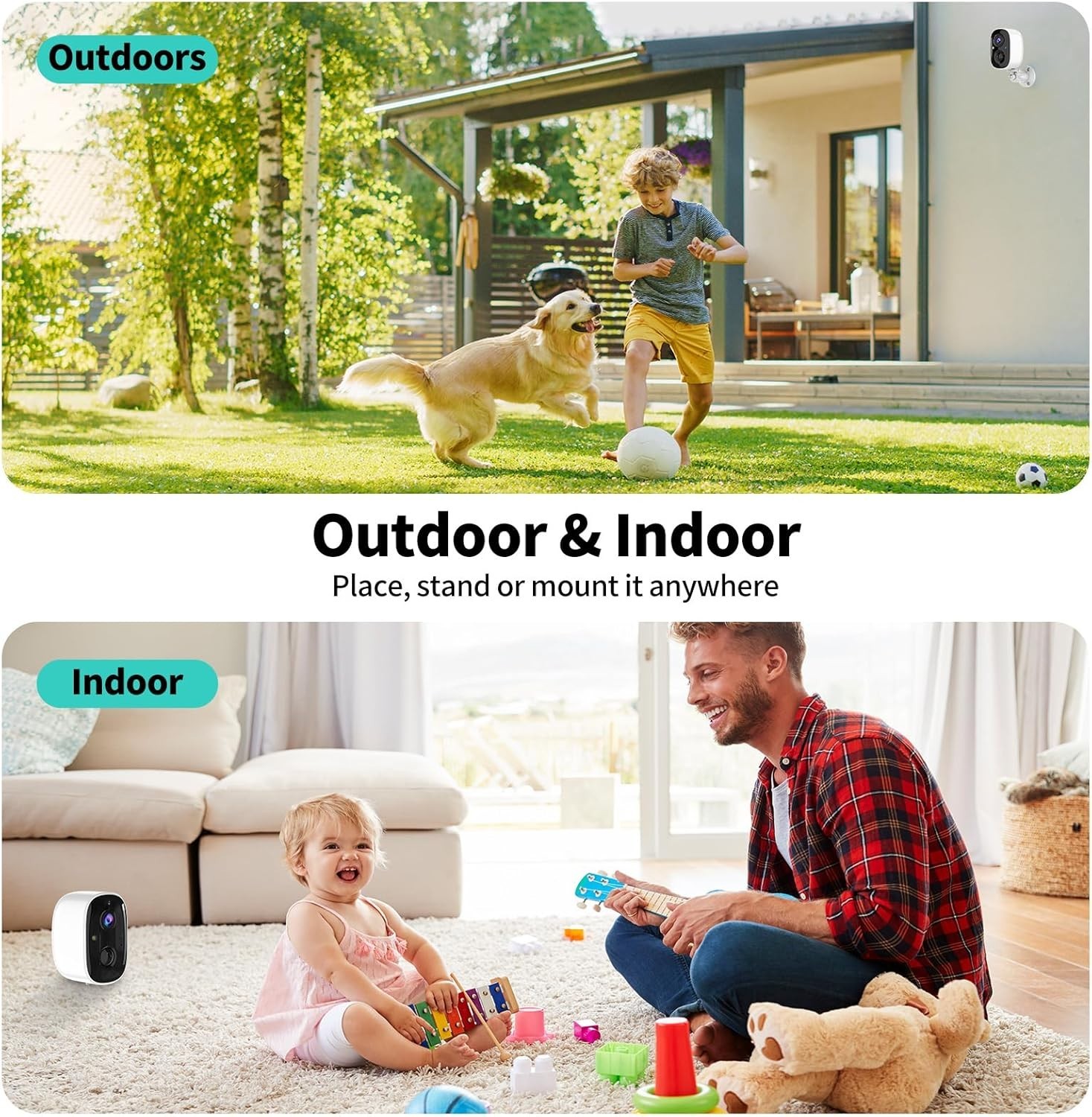 Security Cameras Wireless Outdoor,2K Indoor WiFi Wireless Cameras,Outside Bat…