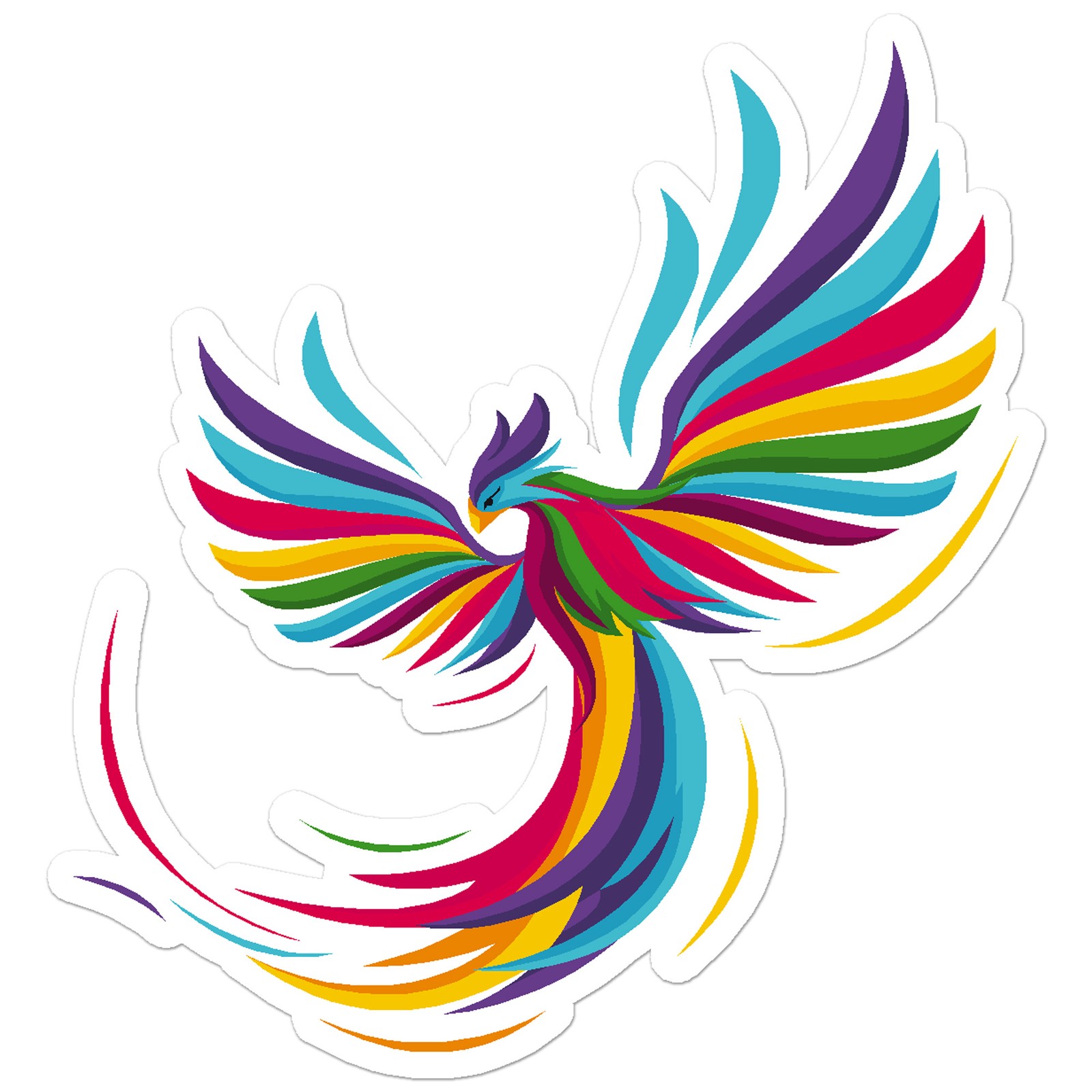 Rainbow Phoenix – Vinyl Decal Sticker – Car Window Laptop – ebn8032