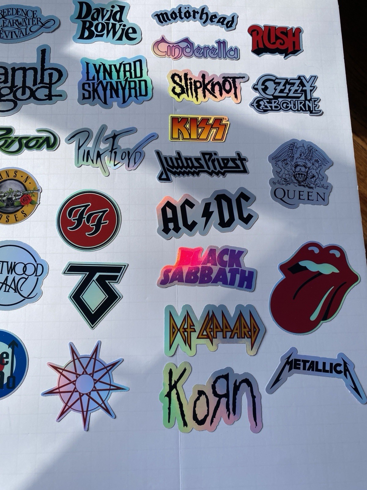 50 Large Classic Rock Stickers 50s 60s 70s 80s 90s Rock & Roll Waterproof Large