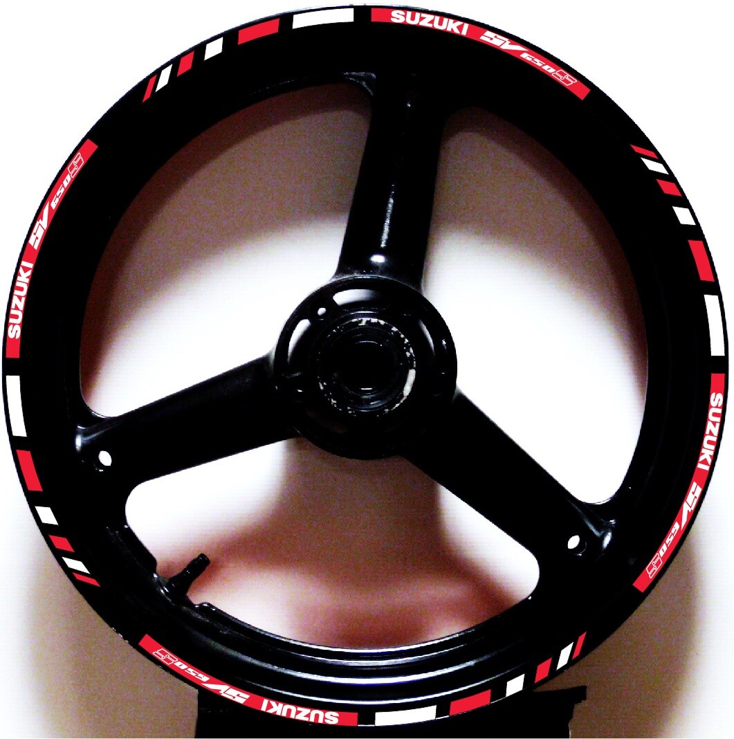 PRINTED CUSTOM GP STYLE 2 TONE RIM STRIPE WHEEL DECAL TAPE STICKER SUZUKI SV650S