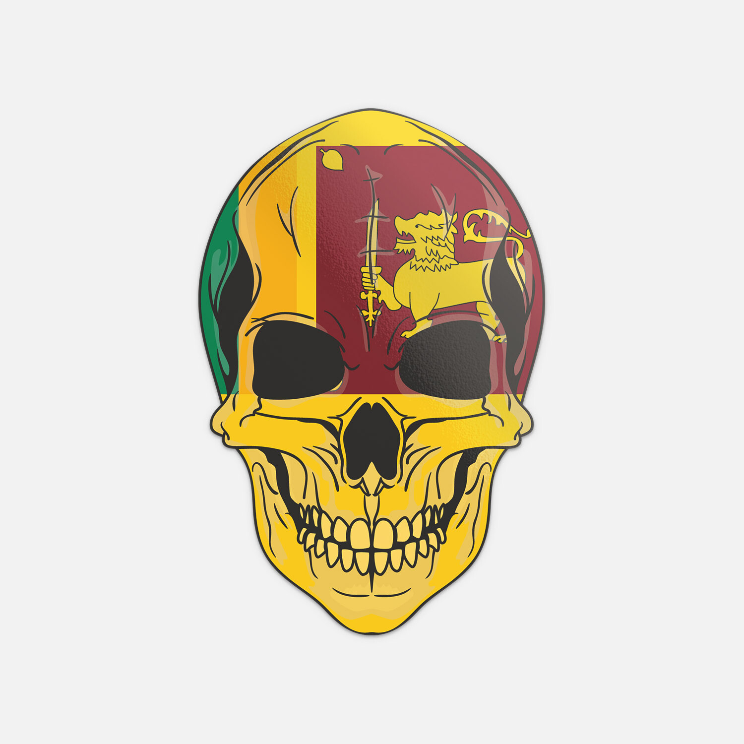 Skull Flag Sri Lanka Vinyl Sticker Decal