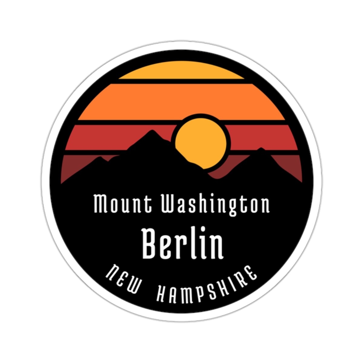 Mount Washington, Berlin, NH – Kiss-Cut Stickers, Free Shipping!