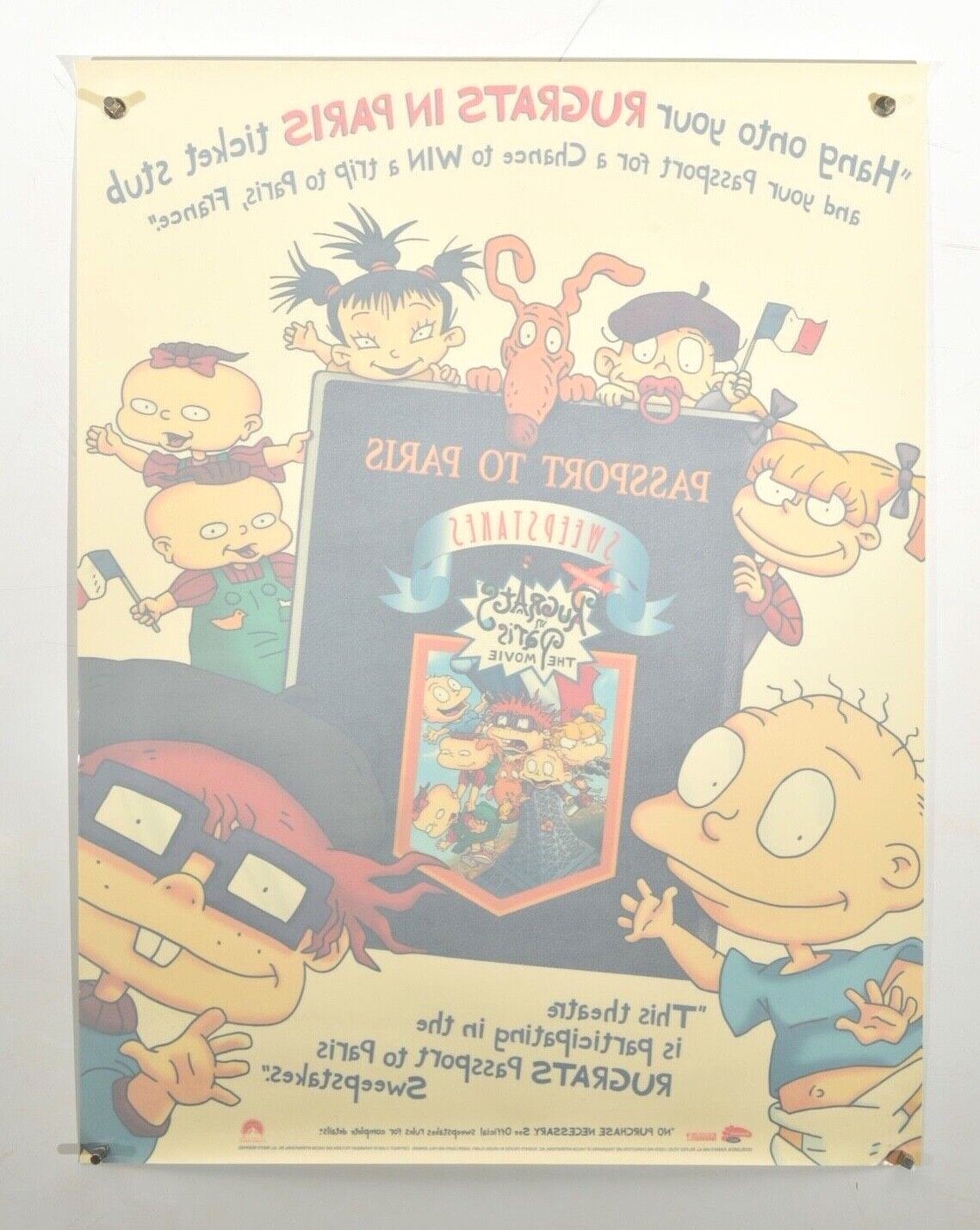 Vtg 2000 Rugrats In Paris Window Decal-Window Sticker-Children’s Room Decor