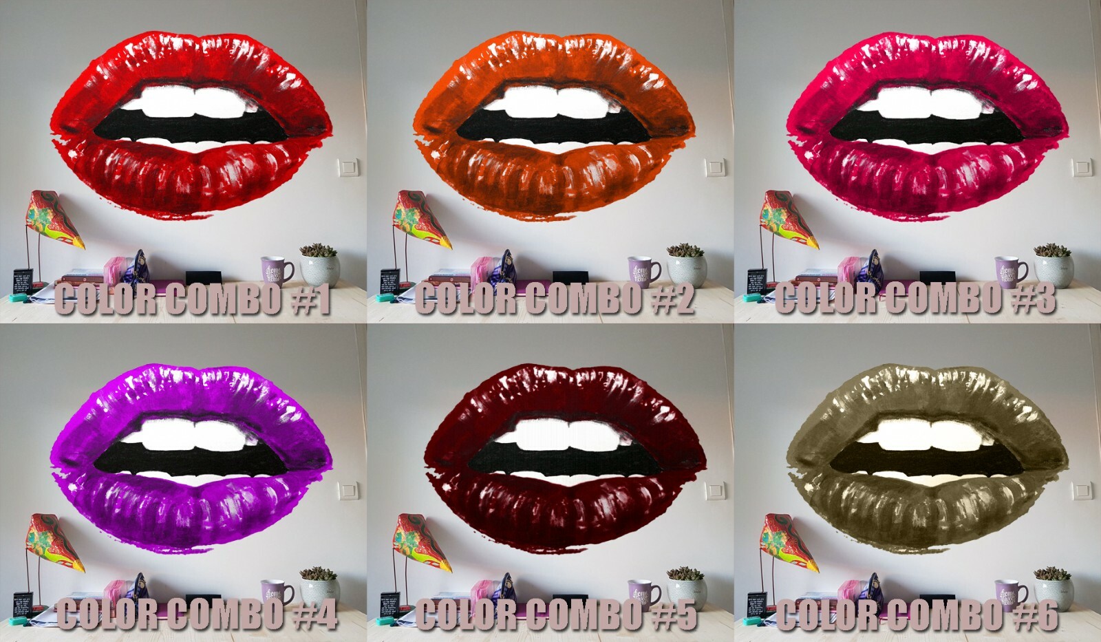 Lips Sticker Mouth Wall art Lips Fashion Decal for car Kiss