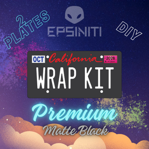 Cherry Red and White Matte Black California Plate Wrap DIY Kit
