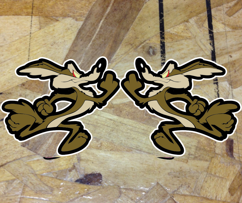 Wile E Coyote Running Decal Sticker Vinyl Road Runner Choose Size – 2 for 1