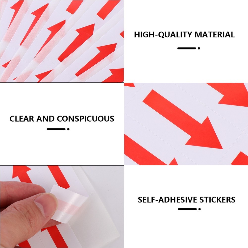 500 Pcs Red Arrow Sticker Self Adhesive Copper Paper Directional Label